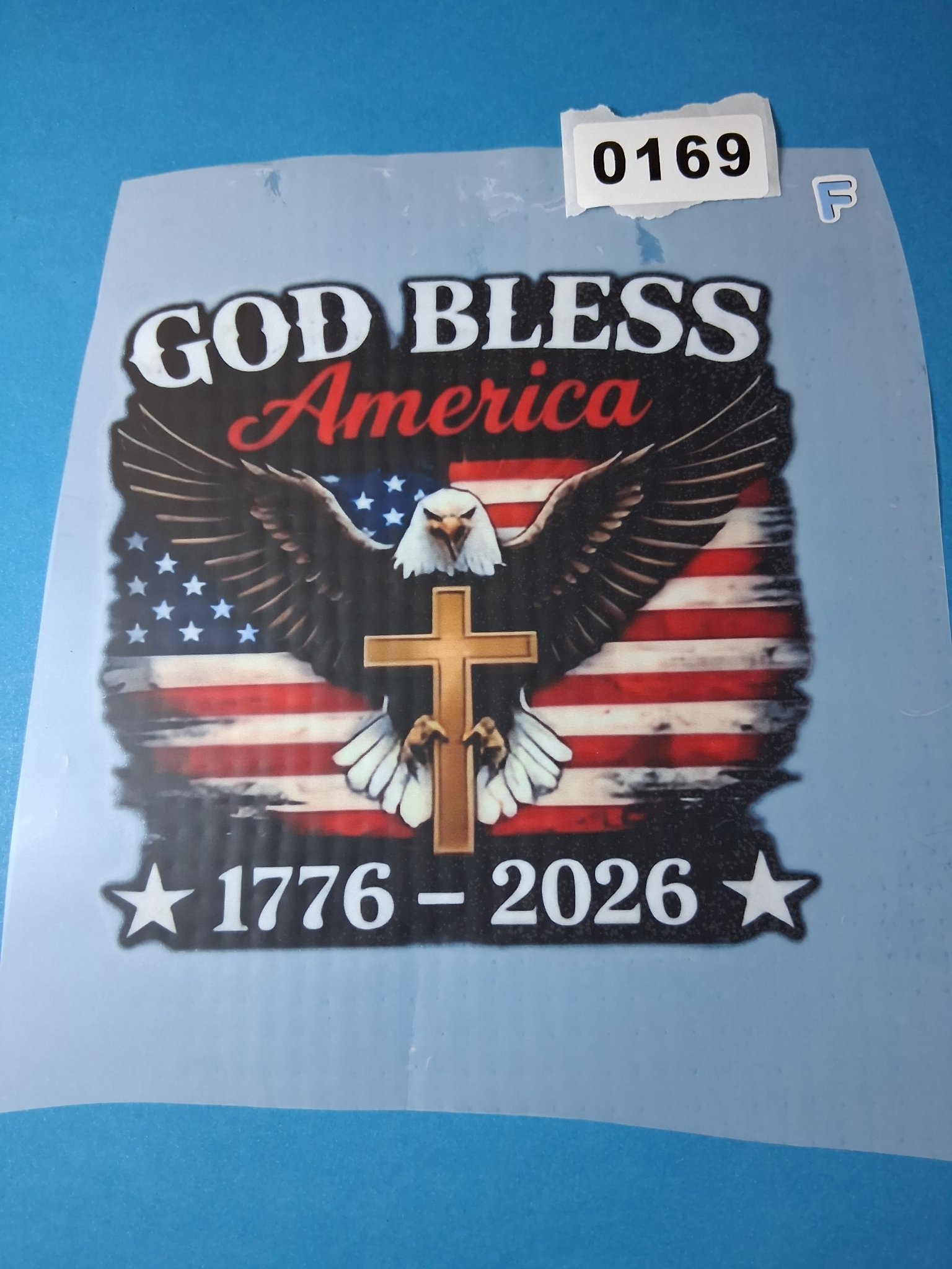 Patriotic Decal — INV 169 F: God Bless America · 1776–2026
